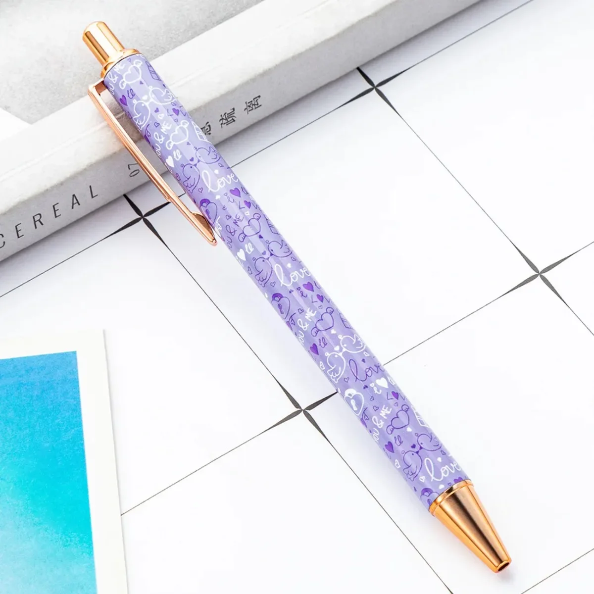 50 Pcs/lot Metal Press Ballpoint Pen Cute Pens Writting Gift School Stationery Office Supplies