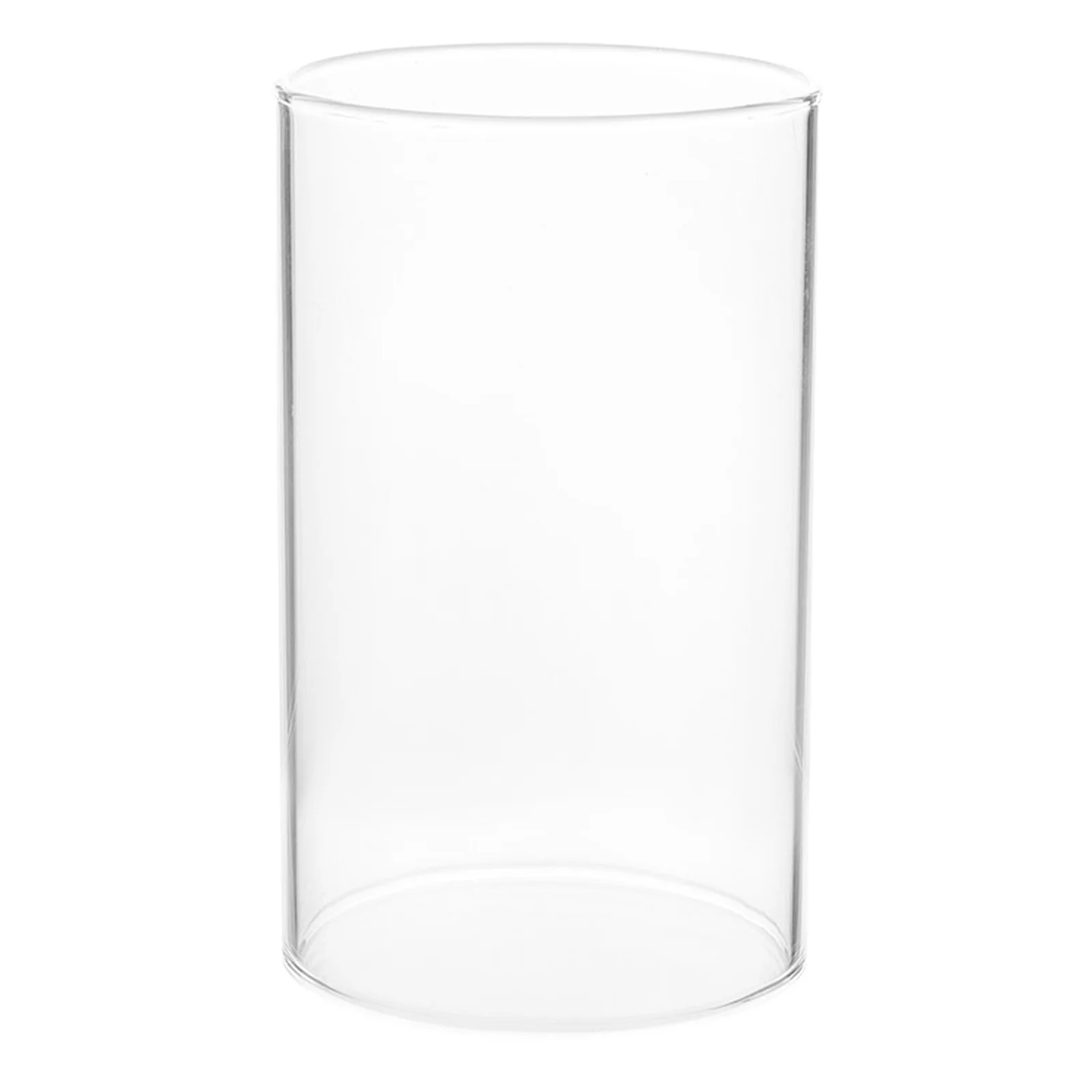 غطاء زجاجي طويل القامة مقاوم للرياح وواقي شفاف للشموع العمودية المفتوحة لهب اسطوانة الظل إضاءة رومانسية للمنزل