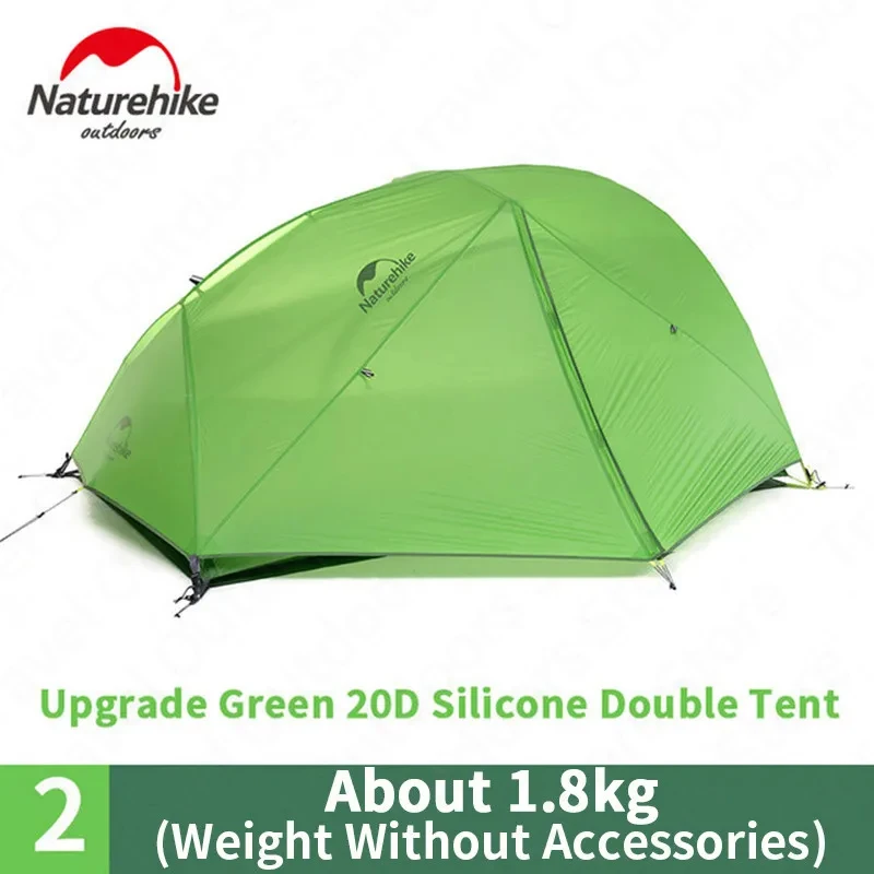 Naturehike Star River Campingtent 20D Siliconen Nylon 2 personen 4 Seizoenen Tent ultralicht Draagbare Outdoor Wandel Tent Met Mat