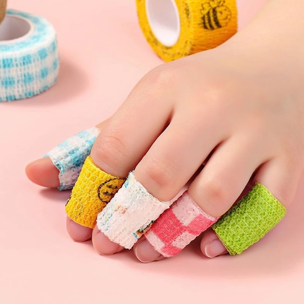 5 Teile/los 2,5 cm Breite Bunte Athletische Wrap Band Selbstklebende Elastische Bandage Hansaplast Sport Schutz Handgelenk Finger Knöchel – Detail 2