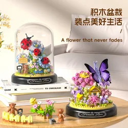 Adults Bouquet Flowers Micro Building Blocks Construction Set for Children Girl 9 to 12 Years Old Animal Insert Mini Bricks Toys