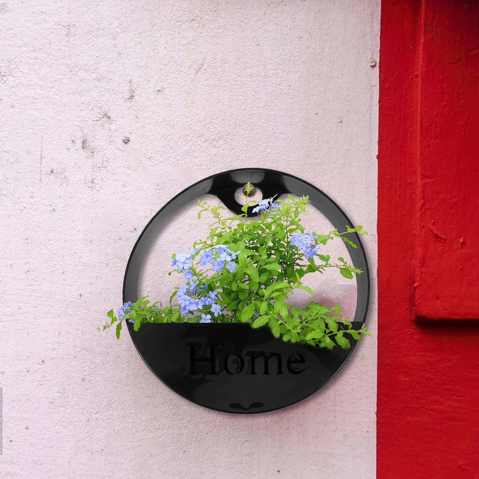 

1PC Black Heavy Duty Hanging Flowerpot Wall Planter for Indoor Plants Strong Plastic Pot Hanging Hole Decorative Plant