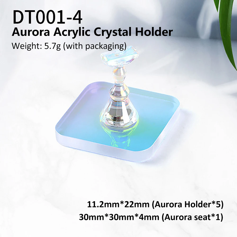 Aurora Magnetic Nail Holder Practice Display Stand Acrylic Crystal Showing Shelf Nail Art Tool Colorful Nail Polish Display Tool