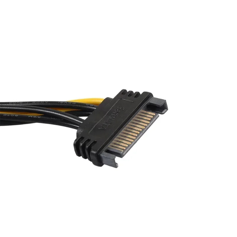 15pin Power To 6pin Adapter Cable สําหรับการ์ด, 15 - pin SATA Power Female 6pin Power Supply Line, ฮาร์ดไดรฟ์