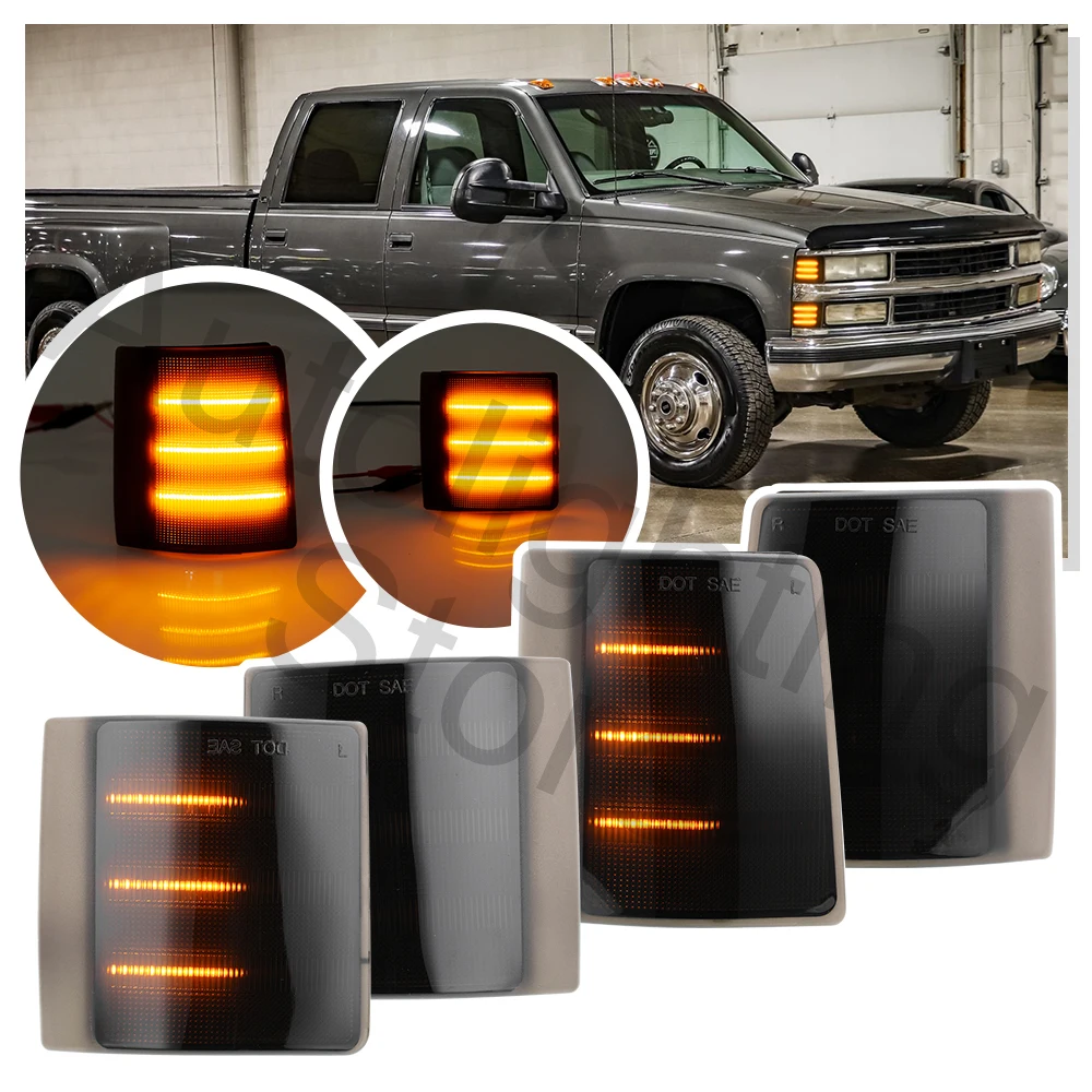 Zestaw świateł obrysowych LED z sekwencyjnymi kierunkowskazami, przednie światła narożne LED do GMC Suburban C1500 C2500 C3500 K1500 K2500 K3500