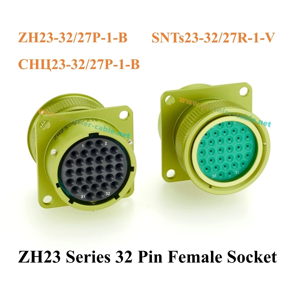 ZH23 Series 32 Pin Female Bayonet Connector, ZH23-32/27P-1-B, СНЦ23-32/27P-1-B, SNTs23-32/27R-1-V
