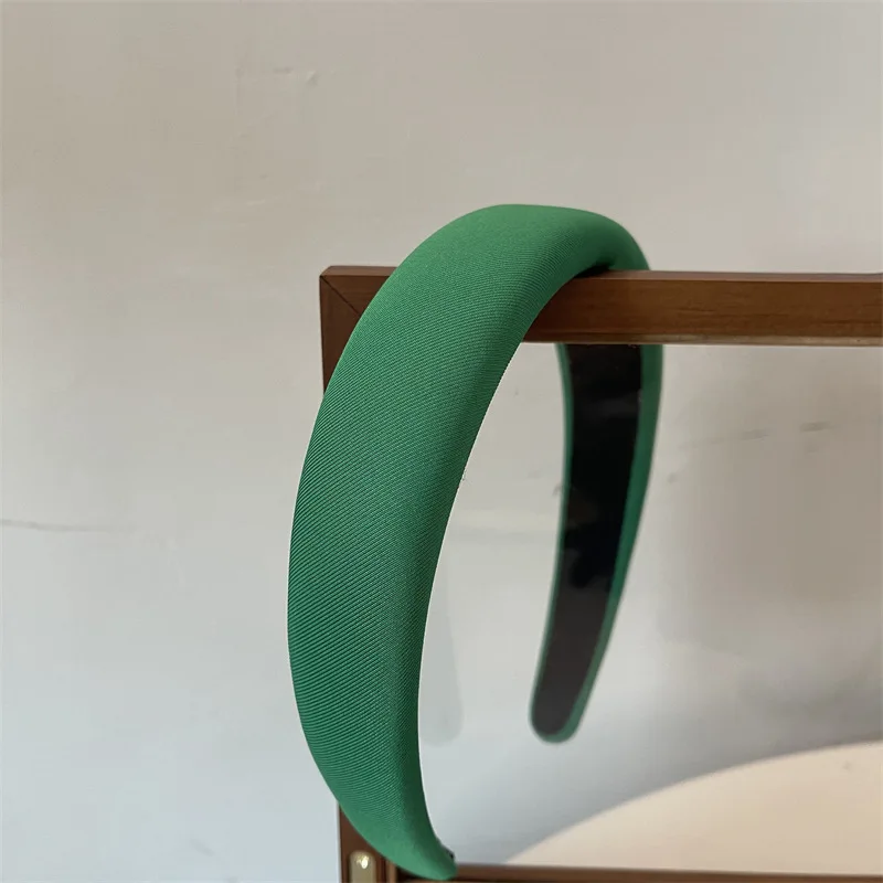 Diadema de sarga de cuero verde bosque para niña y mujer, accesorios para el cabello, tocado diario de moda