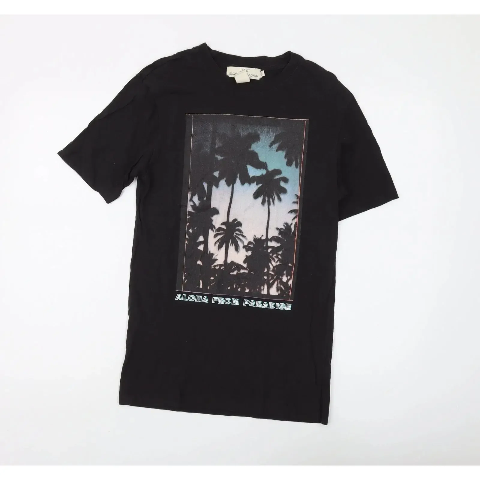 Label of Graded Goods Herren Strand T Shirt schwarz XS vintage Washed homme Versatile Soft Casual fashion Top For Everyday Wear