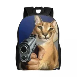 Personalized Big Floppa Gangsta Cat Backpacks Men Women Fashion Bookbag for College School Bags