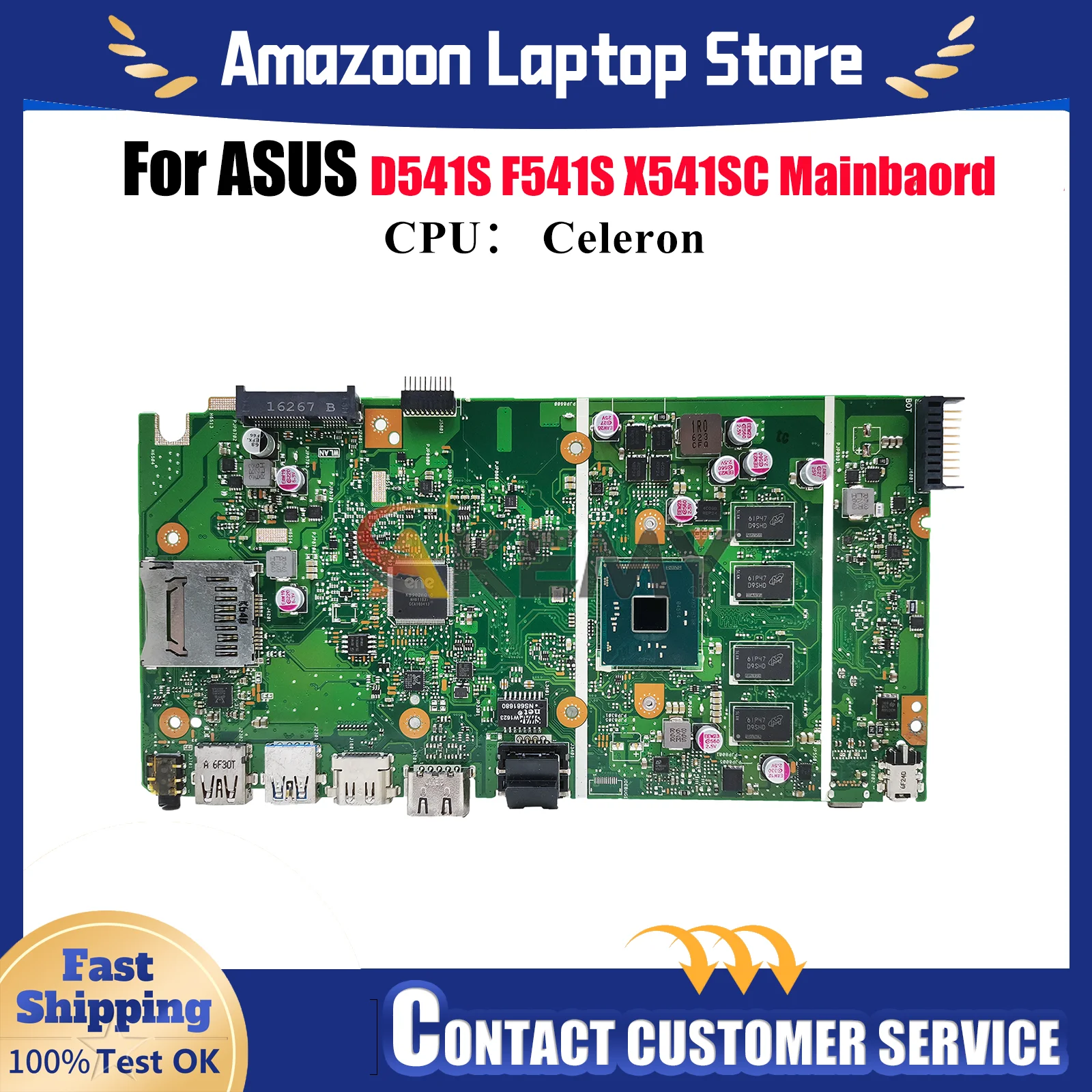 X541SA Laptop Motherboard For ASUS VivoBook D541S X541SA A541S R541S X541SC X541S F541S Notebook Mainboard With Celeron CPU stk
