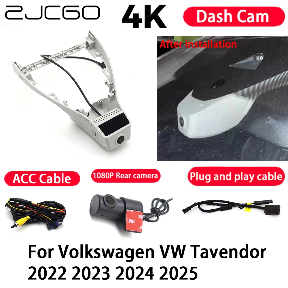 Car Camera 4K Plug and Play Dash Cam Video Recorder Night Vision for Volkswagen VW Tavendor 2022 2023 2024 2025
