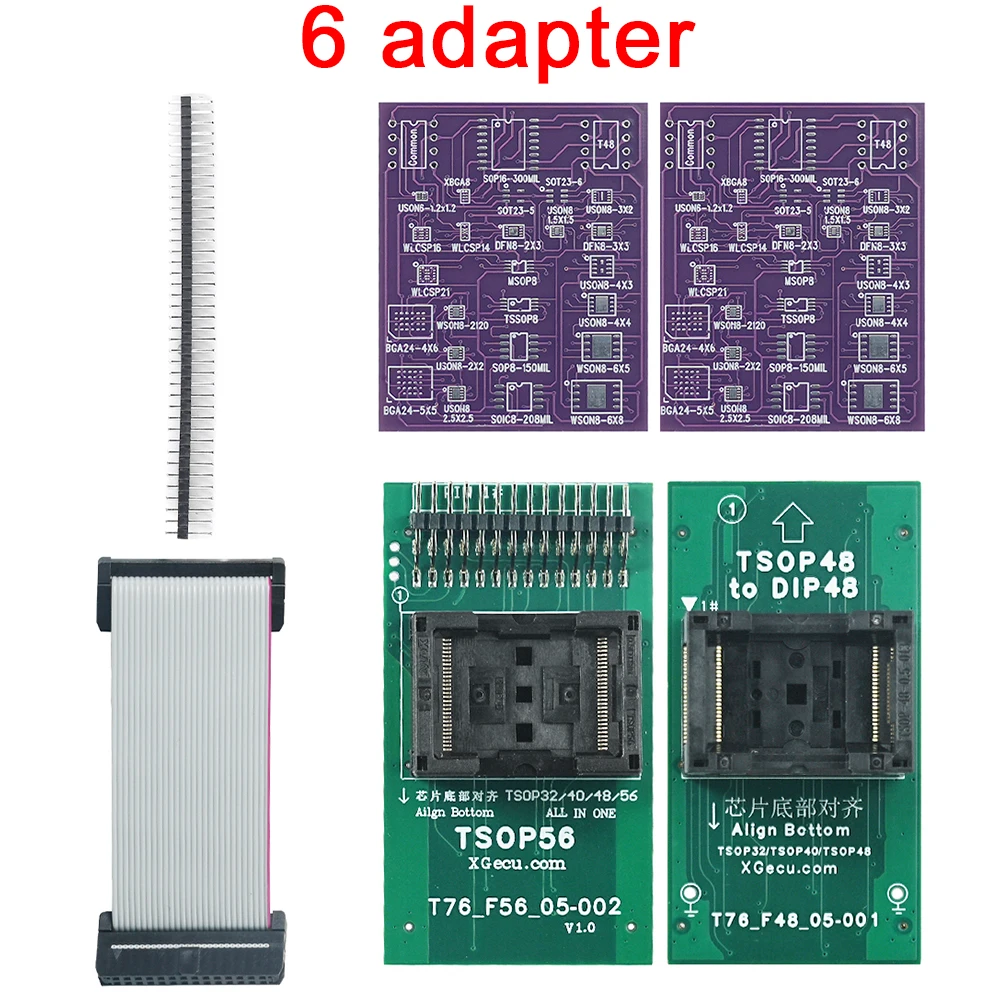T76 6 Parts Adapter Kit TSOP32 / TSOP40 / TSOP48 to DIP48 ZIF