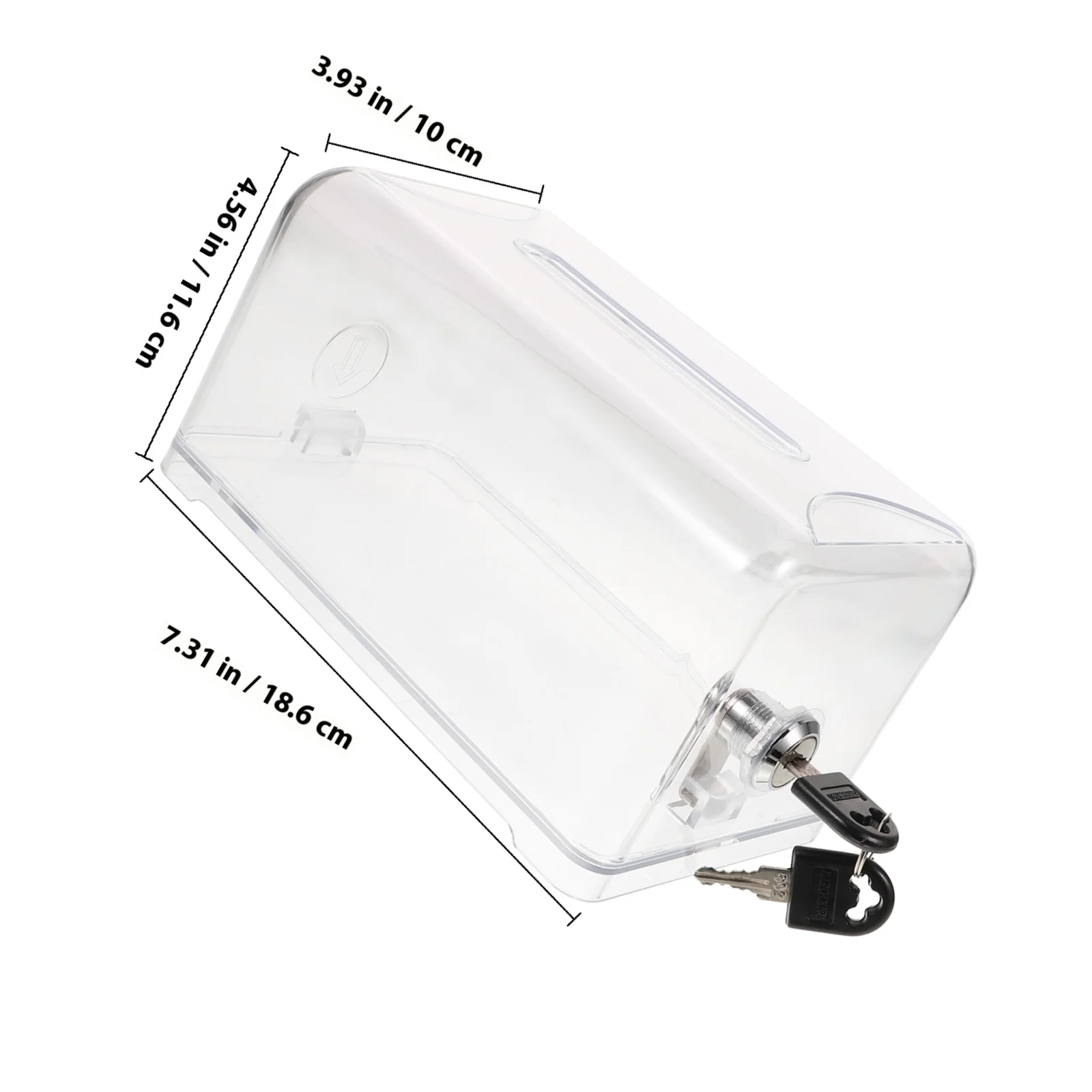 Caixa de doação de acrílico transparente com tampa, sugestão de votação, caixa de coleta de fundos para escritório, fábrica, uso público, cédula