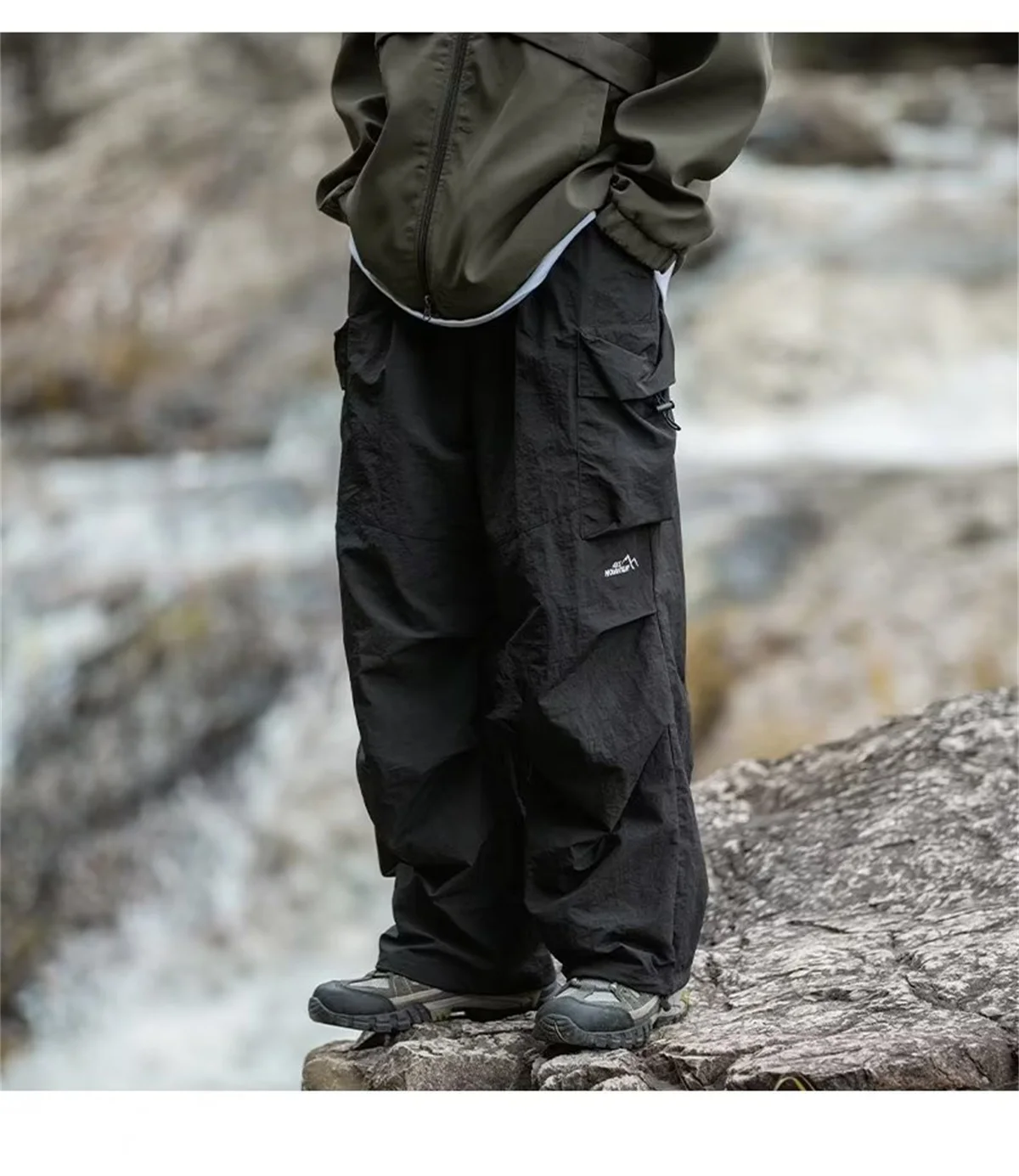 New Trendy New Men's Spring/Summer Breathable Outdoor Cargo Parachute Pants Leisure Hiking Mountaineering Water-resist Pants