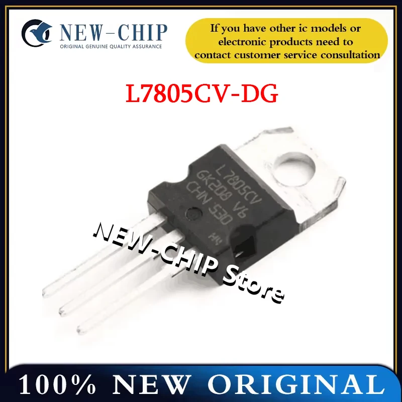 Chip regulador lineal L7805CV-DG a-500, 5V, 1.5A, nuevo, ORIGINAL, L7805CV, 20 Uds.-220 Uds./lote