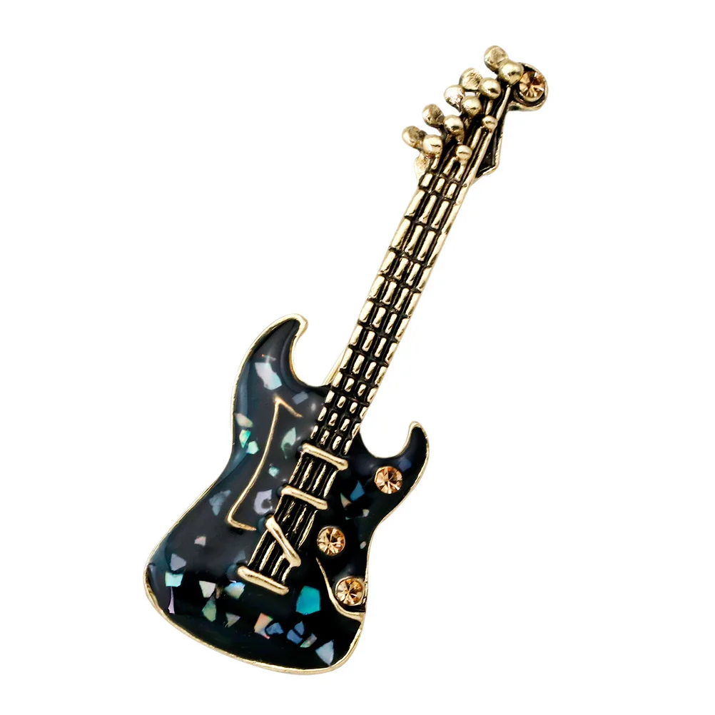 

Guitar Brooch Pin Shiny Elegant Rhinestones Crystal Brooch Jewelry For Women Wedding Party Accessory Novelty Breastpin