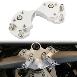 Aluminum Motorcycle Handlebar Riser Spacers Silver For Yamaha FJR1300 FJR 1300 2001 2002 2003 2004 2005