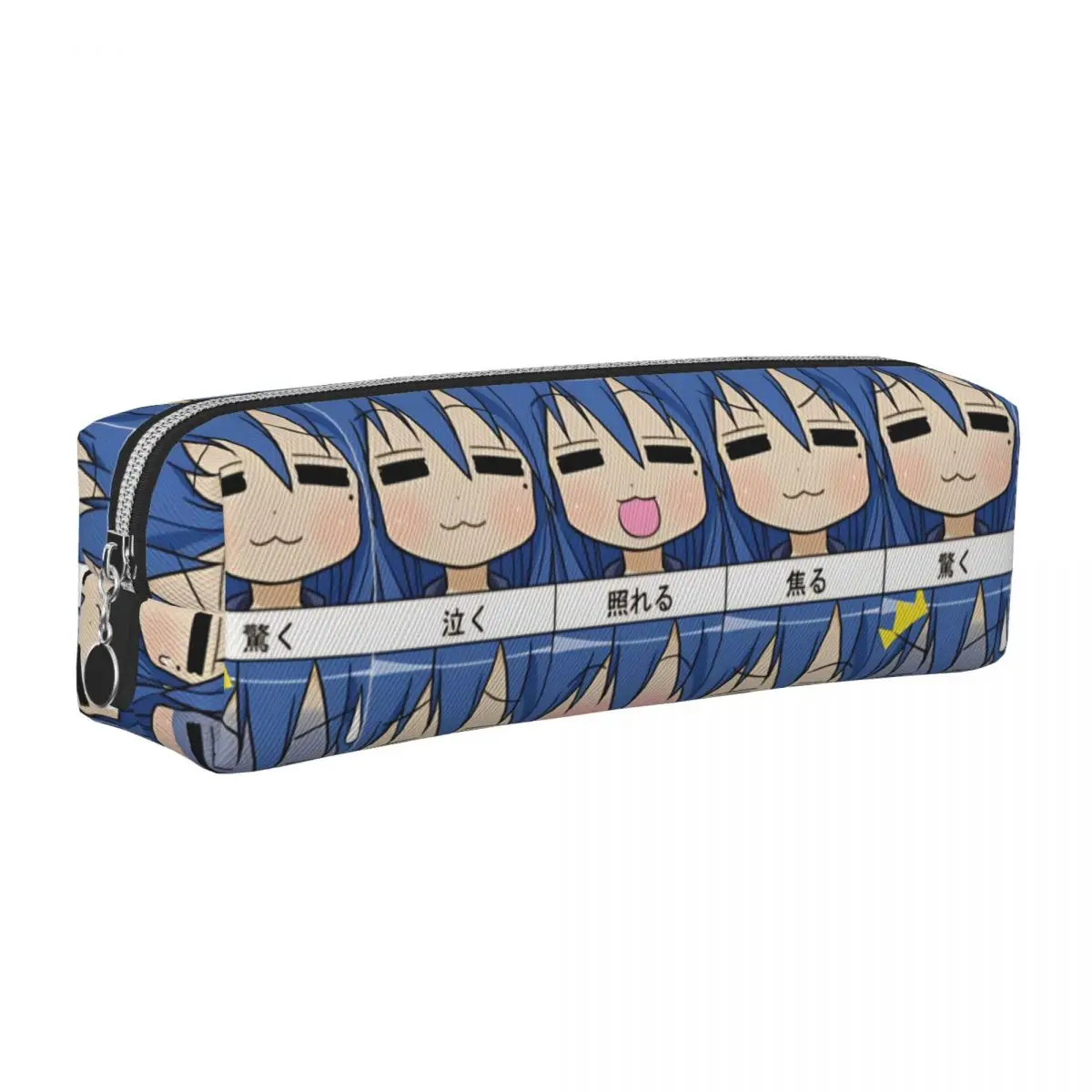 Konata Lucky Star Expresions Pencil Case Fun Pen Bag for Student Large Storage Office Zipper Pencil Box
