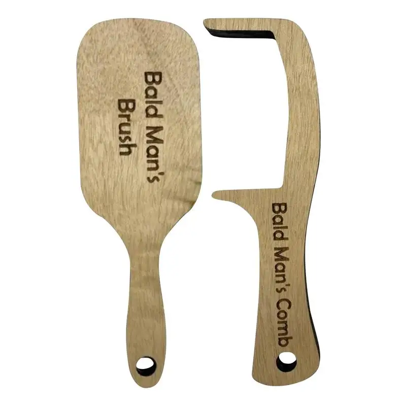 مشط الكمامة للرجل الأصلع مشط خشبي بدون شعر فرشاة مزحة فرشاة فرحان بدون أسنان مشط مضحك عملي نكتة الكمامة مشط للرجل هدية #1