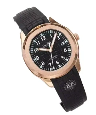 أزياء رياضية للرجال الساعات الأوتوماتيكية الميكانيكية الفولاذ المقاوم للصدأ الأسود الأزرق المطاط ارتفع الذهب الأبيض الياقوت حسب الطلب #2