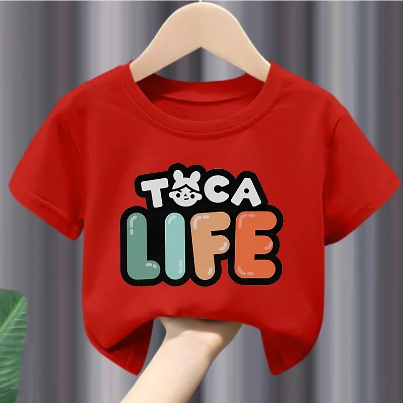 New Children's Game Toka Life World T-shirt Anime Life World Game Crewneck T-shirt Aesthetic Clothes  Boys Clothes  Girl Clothes