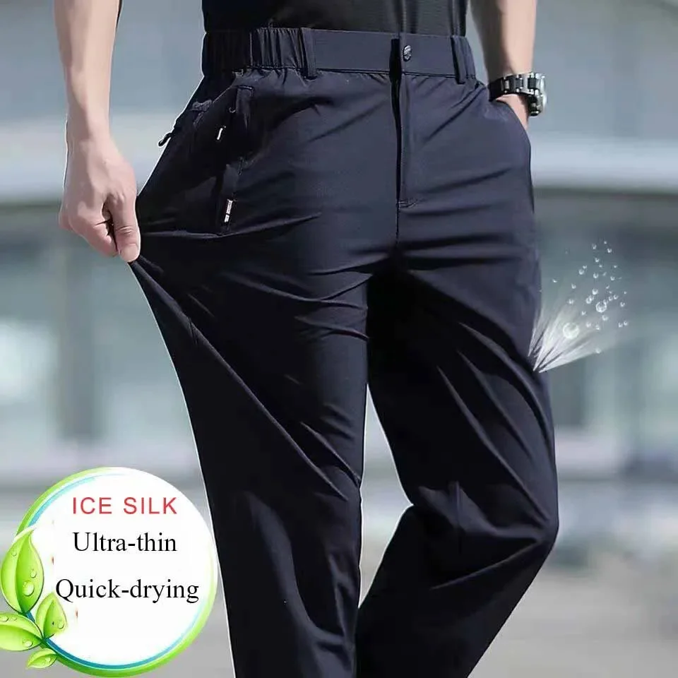 

New Elastic Mens Hiking Pants Summer Quick Drying Waterproof Breathable Ultra Thin Outdoor Climbing Trekking Trousers PN69