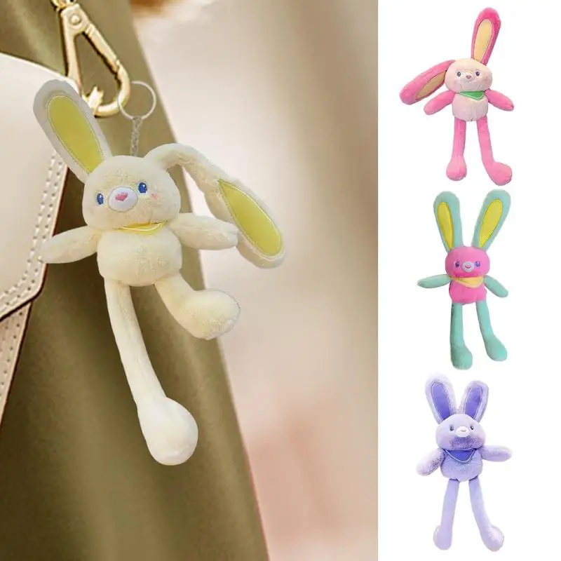 Conejito de peluche extraíble de 11 pulgadas, conejito de Pascua, juguetes extraíbles, conejo divertido relleno de Pascua, llavero colgante de felpa para cumpleaños y