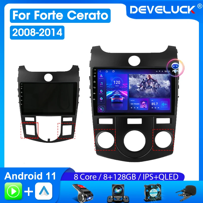 

Автомагнитола Develuck 2DIN Android 11 для KIA Forte Cerato 2 TD 2008 2009 - 2013 мультимедийный плеер Carplay Стерео GPS DVD головное устройство