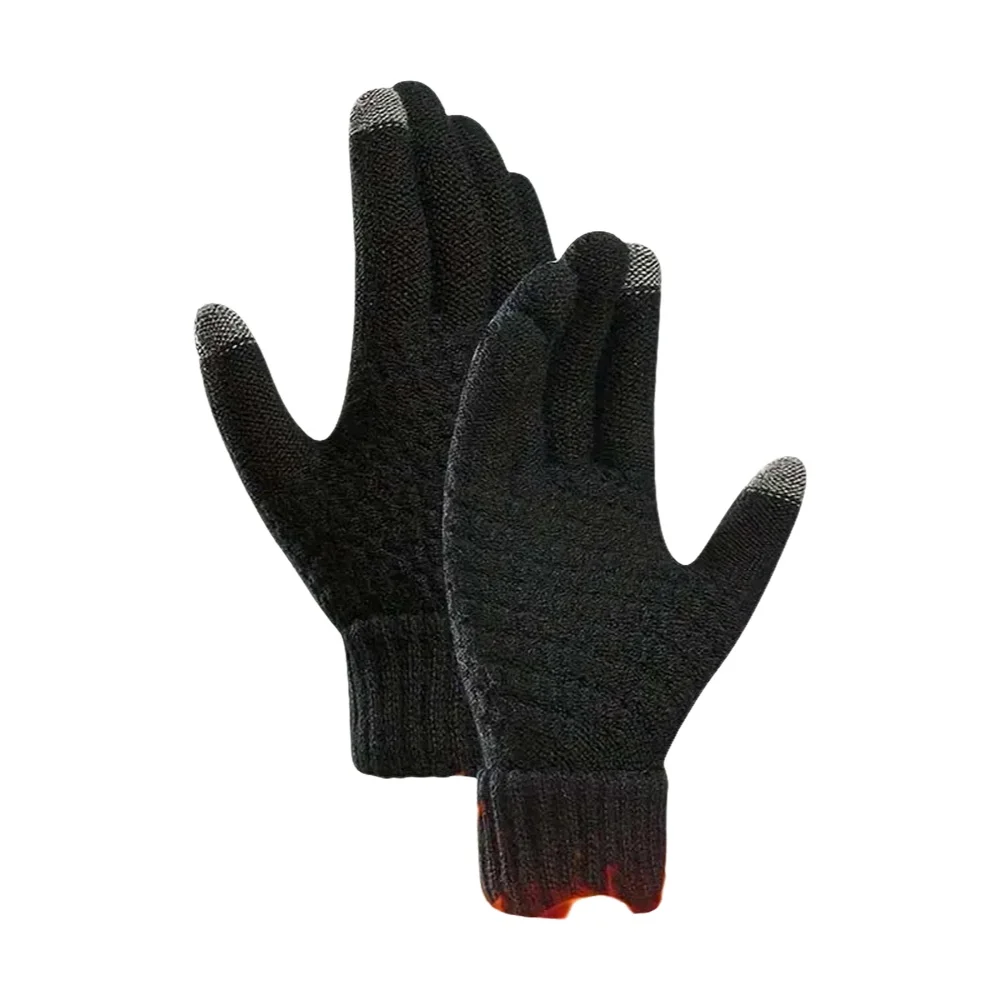 AliExpress WRELS Winter Knitted Cycling Gloves Thickened Warm Plush Ski Gloves Men Women Windproof Anti-Cold Touchscreen Stretchy Running Mittens