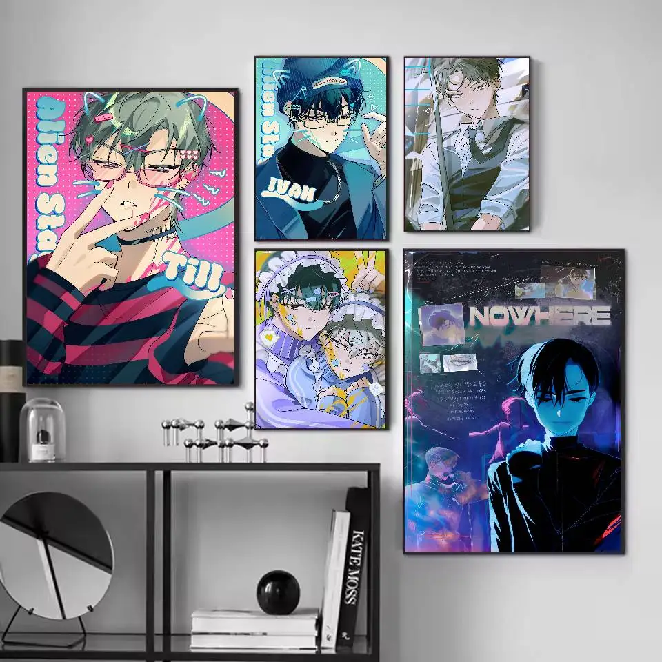 الغريبة المرحلة لوكا المشارك ذاتية اللصق الفن ملصق مضاد للمياه مقهى النوم غرفة جدار ديكور