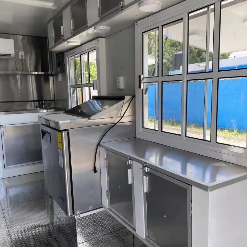 High Quality Stainless Food Trailer Coffee Ice Cream Equipment Easy Assembly Outdoor Custom