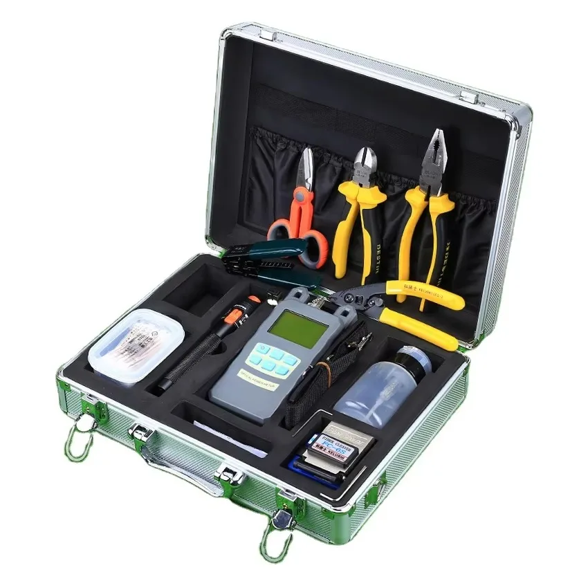 

24-in-1 FTTH Fiber Optic Tool Kit Fc-6s Fiber Optica Power Meter Fiber Optic Test Tool Aluminum Box
