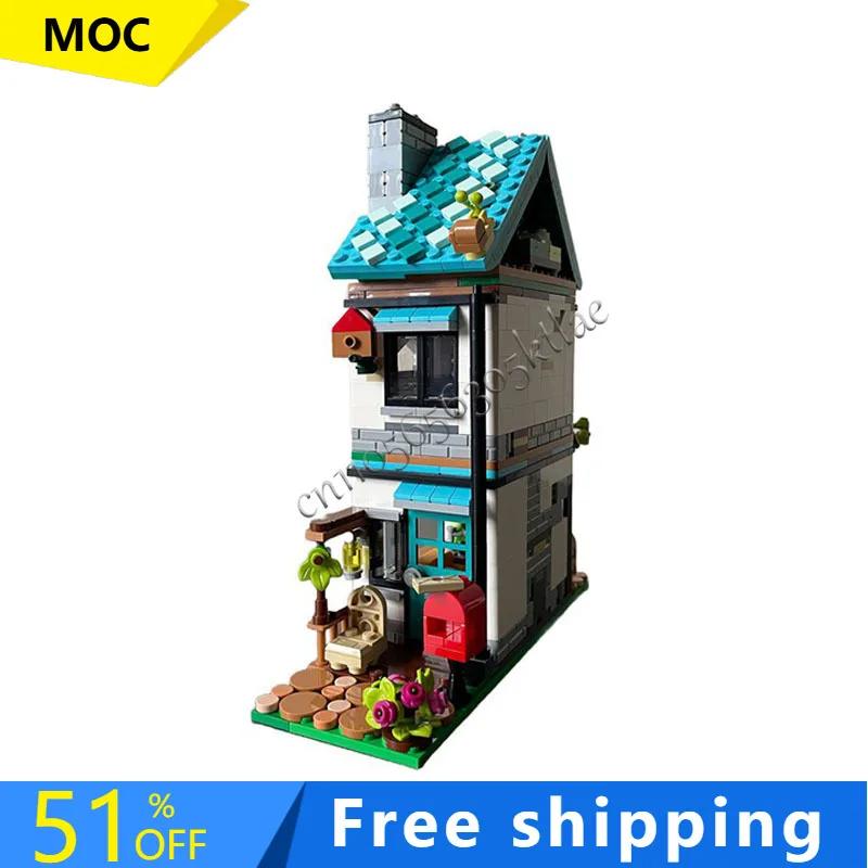 Hot 619PCS MOC Medievale di Lusso Accogliente Casa Costruire Modello Modulare Architettura Building Block Fai Da Te Educazione Assemblaggio Giocattoli Per Bambini Regali
