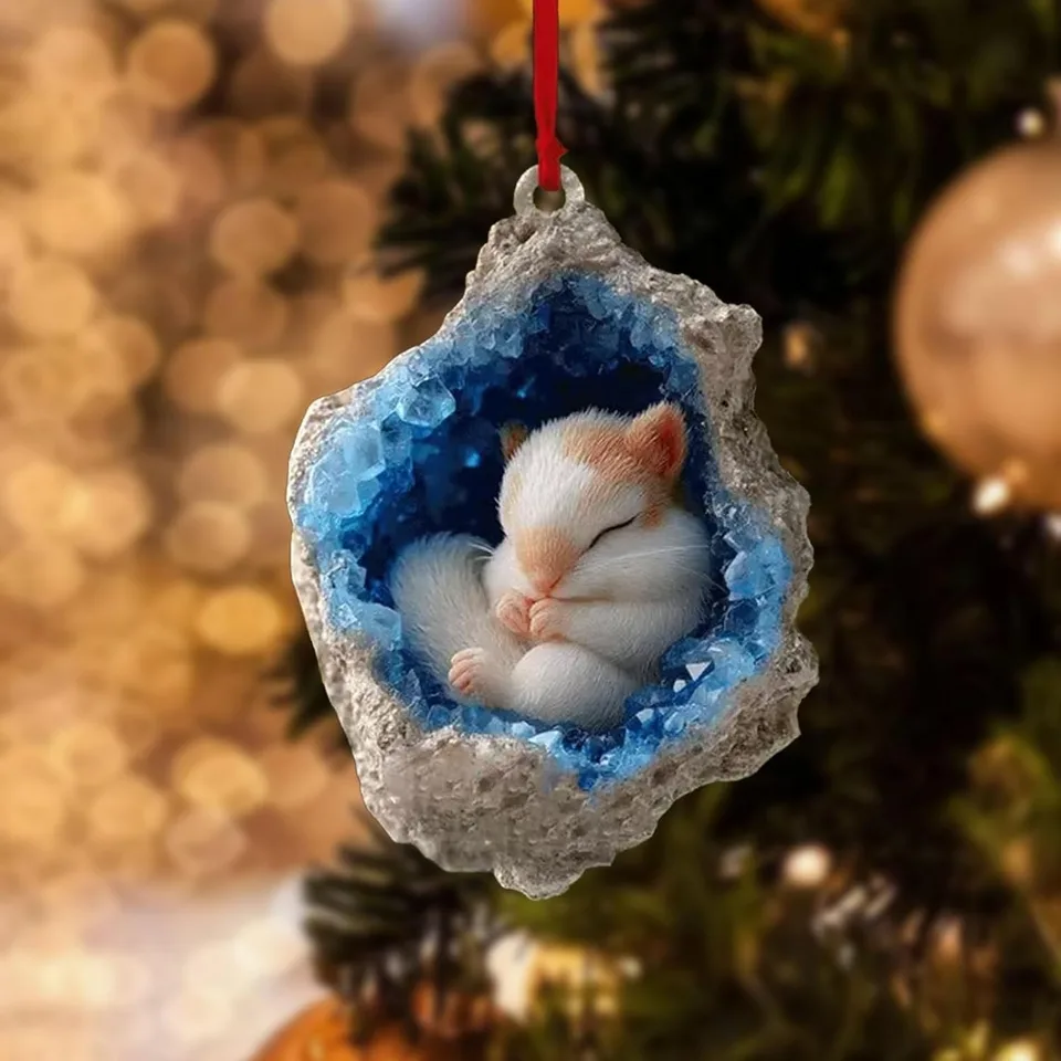 かわいいウサギの動物 2D アクリル装飾品クリスマスツリーハンギング