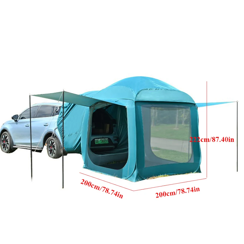 Car Rear Roof Extension Tent Automatic Pop Up 3-4 Person Self Driving Outdoor Camping Shelter SUV Beach Canopy Rainproof Yurt