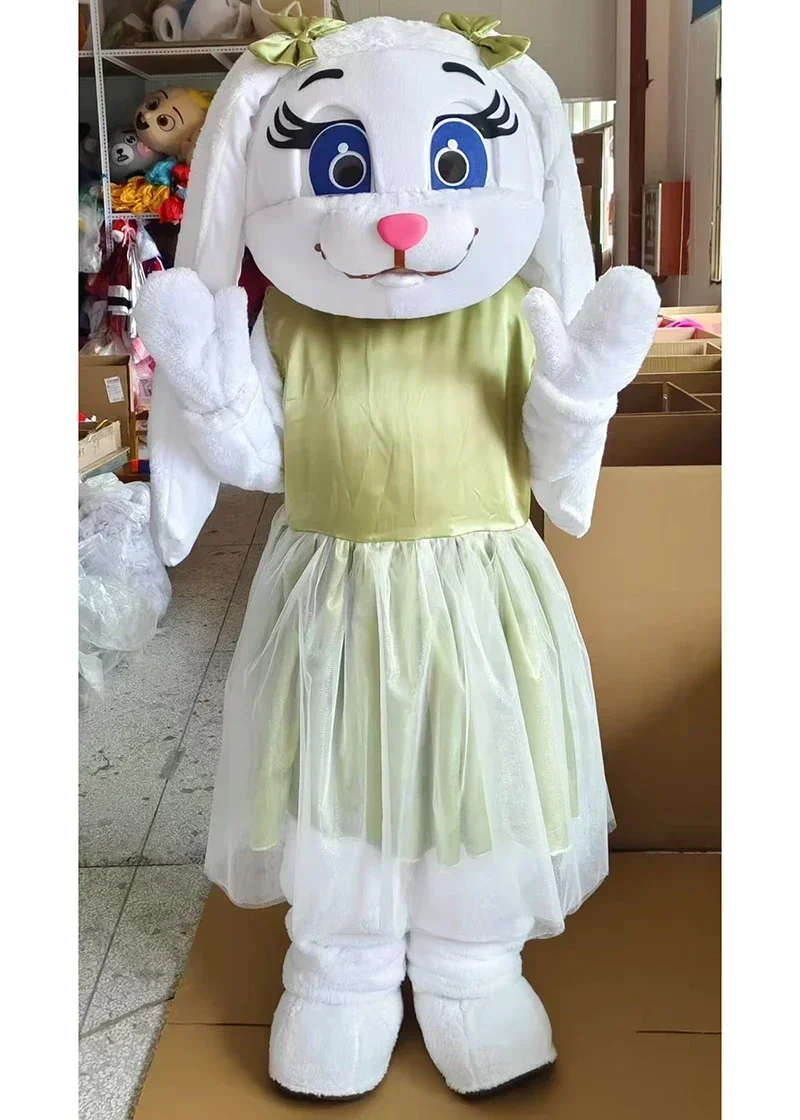 

Purple dress Long Ears Bunny Mascot Costume Halloween Party Activity Props Bear Dress Set Easter Bunny Set Adult Size Costumes