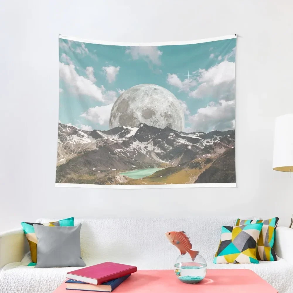 

Vintage Mountain and Moon Tapestry Decoration For Home Kawaii Room Decor Living Room Decoration Bedroom Decor Aesthetic Tapestry