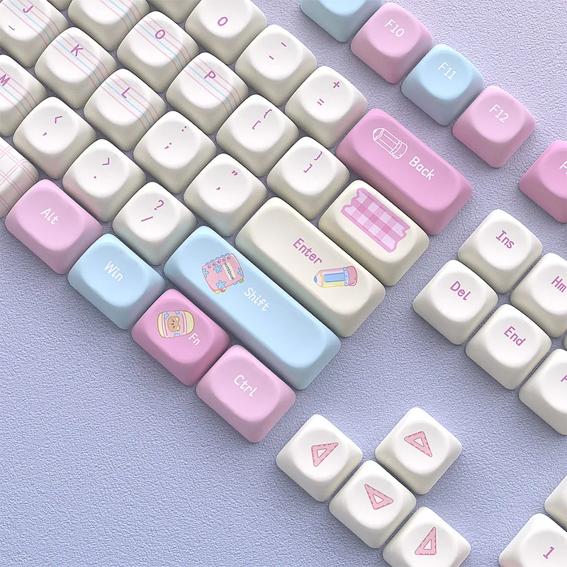 

Pink and blue stationery keycaps small full set of five-sided sublimation DIY magnetic axis PBT material - MOA height 125