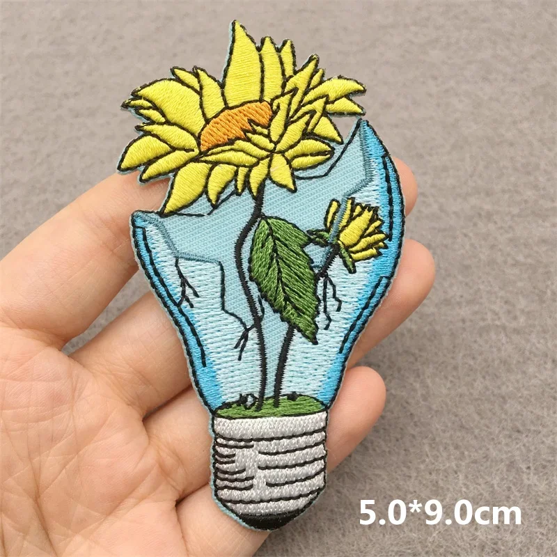 Cartoon Patch Blumen stickerei Patch Eisen auf Patches DIY Pilz gestickte Patches auf Kleidung Applique Näh aufkleber – Detail 17