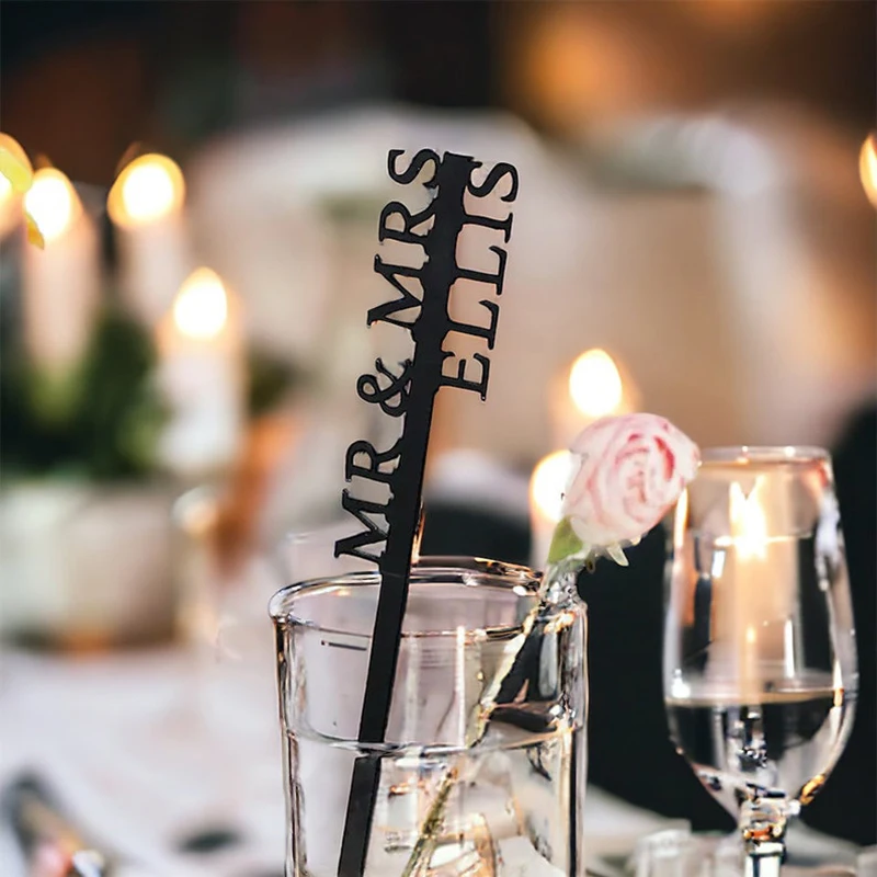 Personalized Wedding Drink Stirrers Engagement Party Birthday Party Anniversary Drink Stirrer Wedding Favors Baby Shower Favors