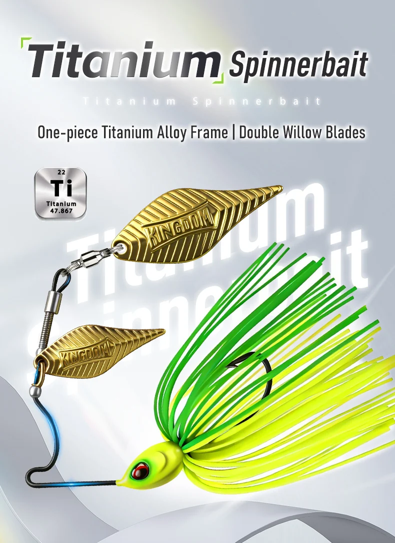 Kingdom Titanium Spinnerbait 5g 7g 10g 14g Farbiger Rock Doppel-Willow-Blade Bass Jig Süßwasser Salzwasser Für Barsch-Angeln – Detail 2