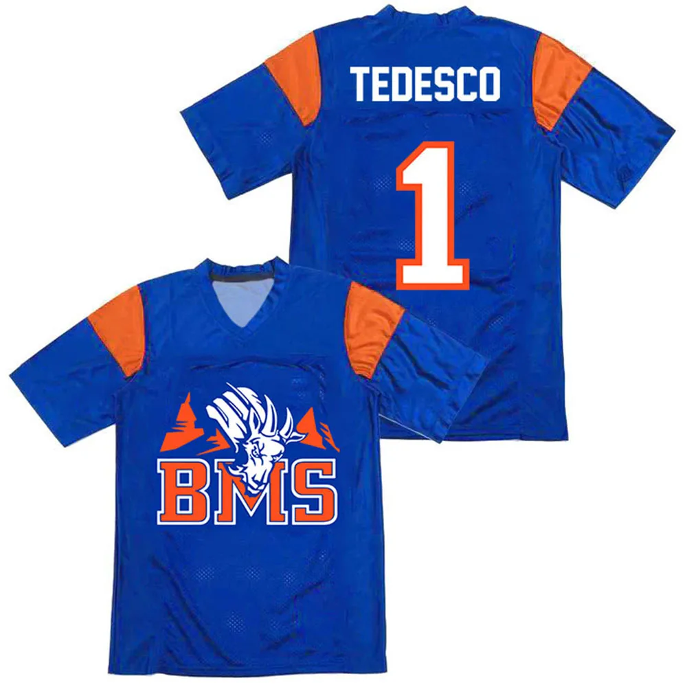 Castle 54 Tedesco 1 Moran 7 Trikot Blue Mountain State TV-Show Football T-Shirt Sommer Lässiges Modedesign Bedrucktes T-Shirt Herren Shirt – Detail 4