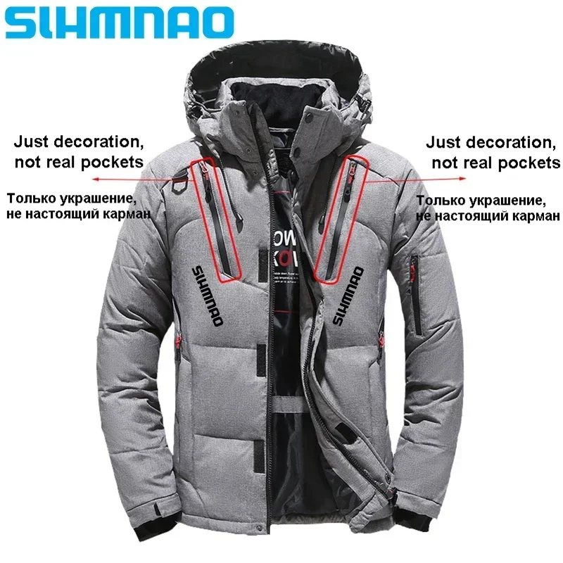 Men\'s Goose Down Jacket and Tactical Pants, Winter Fishing Suit, Warm, Snow Skiing, Mountain Climbing, Hunting Sportswear