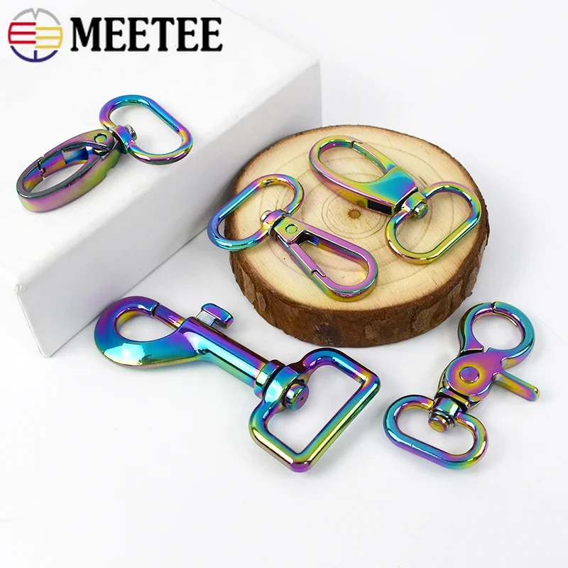 5/10Pcs 16-25mm Rainbow Metal Swivel Lobster Buckles Webbing Spring Trigger Snap Clip Clasp Bag Strap Connect Hook Accessories