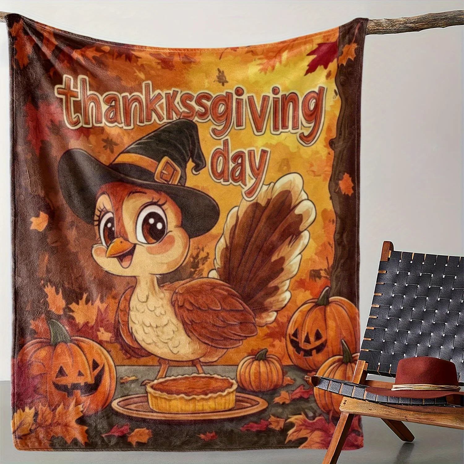 Home Textiles Turkey - 추수감사절 터키 담요 - 헤비급 플란넬