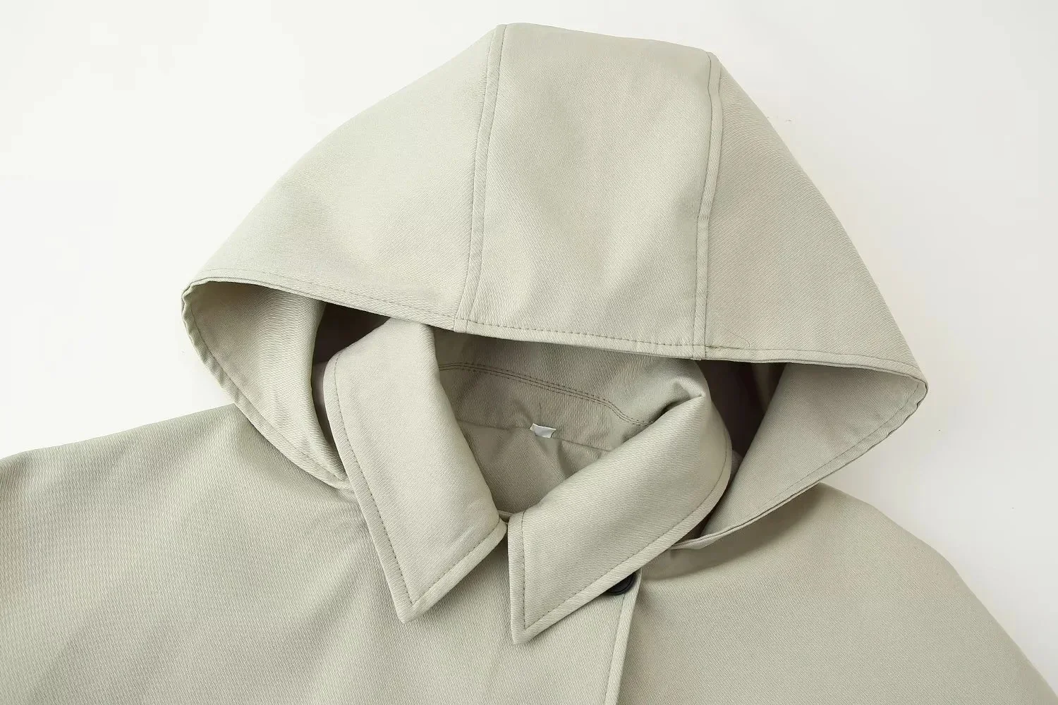 2025 neue Herbst Frauen Casual Mode Lose Feste Kapuze graben mantel Frauen Revers Einzigen Breaestd Jacke Windjacke Streetwear