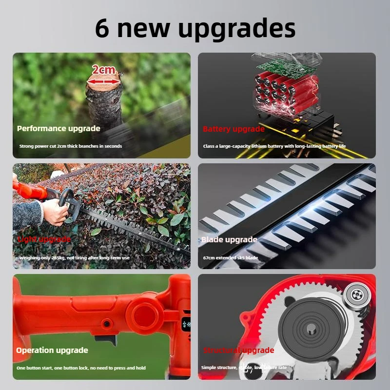 Electric Garden Tools Small Trimmer Lithium Battery High Power Rechargeable Hedge Trimmer