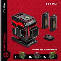 YEVOLT 360°x3 12-Line Plumb Level Laser Level Dynamic Compensation Self-Leveling for Carpet Installation High Precision Baseline