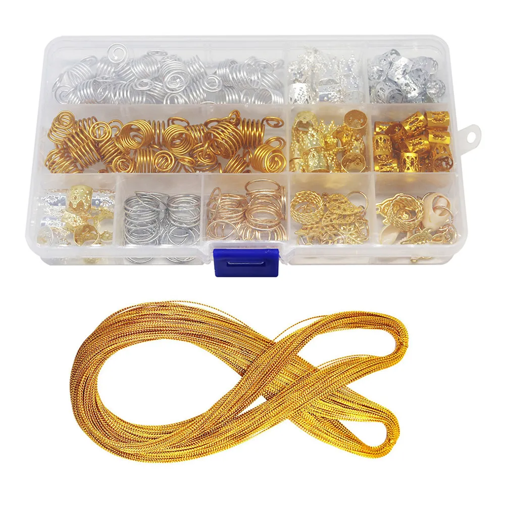 

Набор украшений для кос и дредов: бусины, кольца, подвески для волос (для женщин, мужчин и детей)