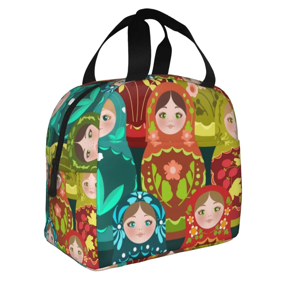Matryoshka Dolls Russian Doll Insulated Lunch Tote Bag for Women Russia Folk Art Portable Cooler Thermal Bento Box Camping